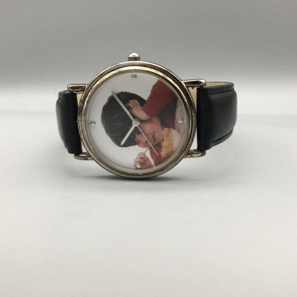 Life Cereal 2000 Men Watch 34mm Silver Tone He Likes It Hey Mikey Black Leather